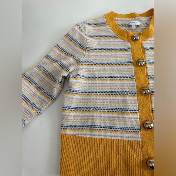 Milly Striped Tweed Cardigan size M Preowned - Picture 13 of 16